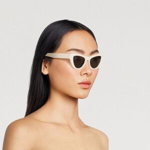 Saint Laurent Cream Cat-Eye Sunglasses